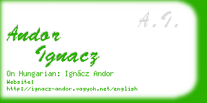 andor ignacz business card