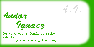 andor ignacz business card